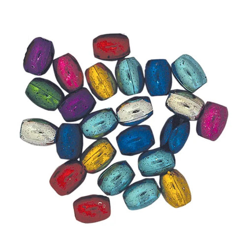 6mm Bright Metallic Oval Beads